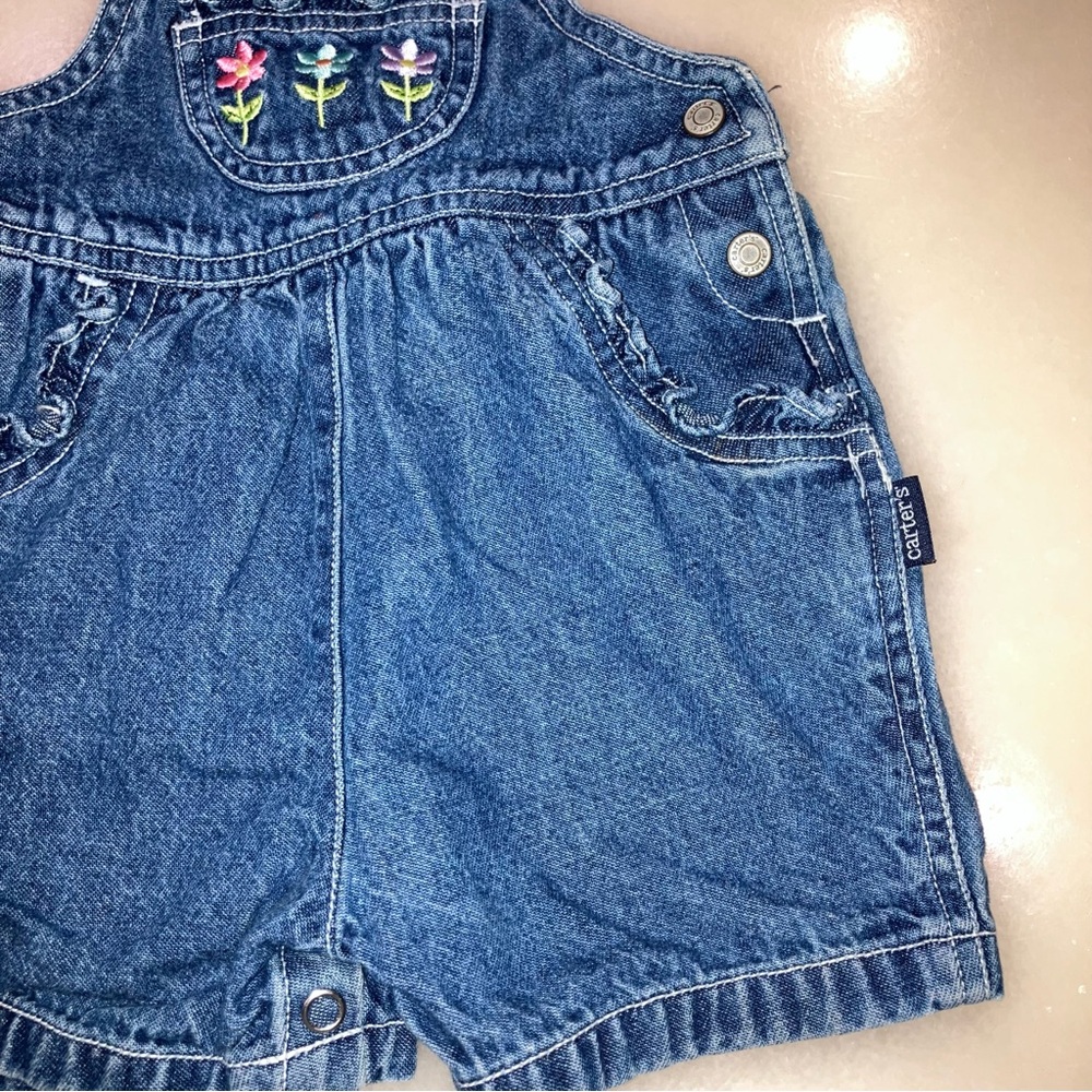Vintage Carter’s Floral Ruffle Overalls - Picture 4 of 8